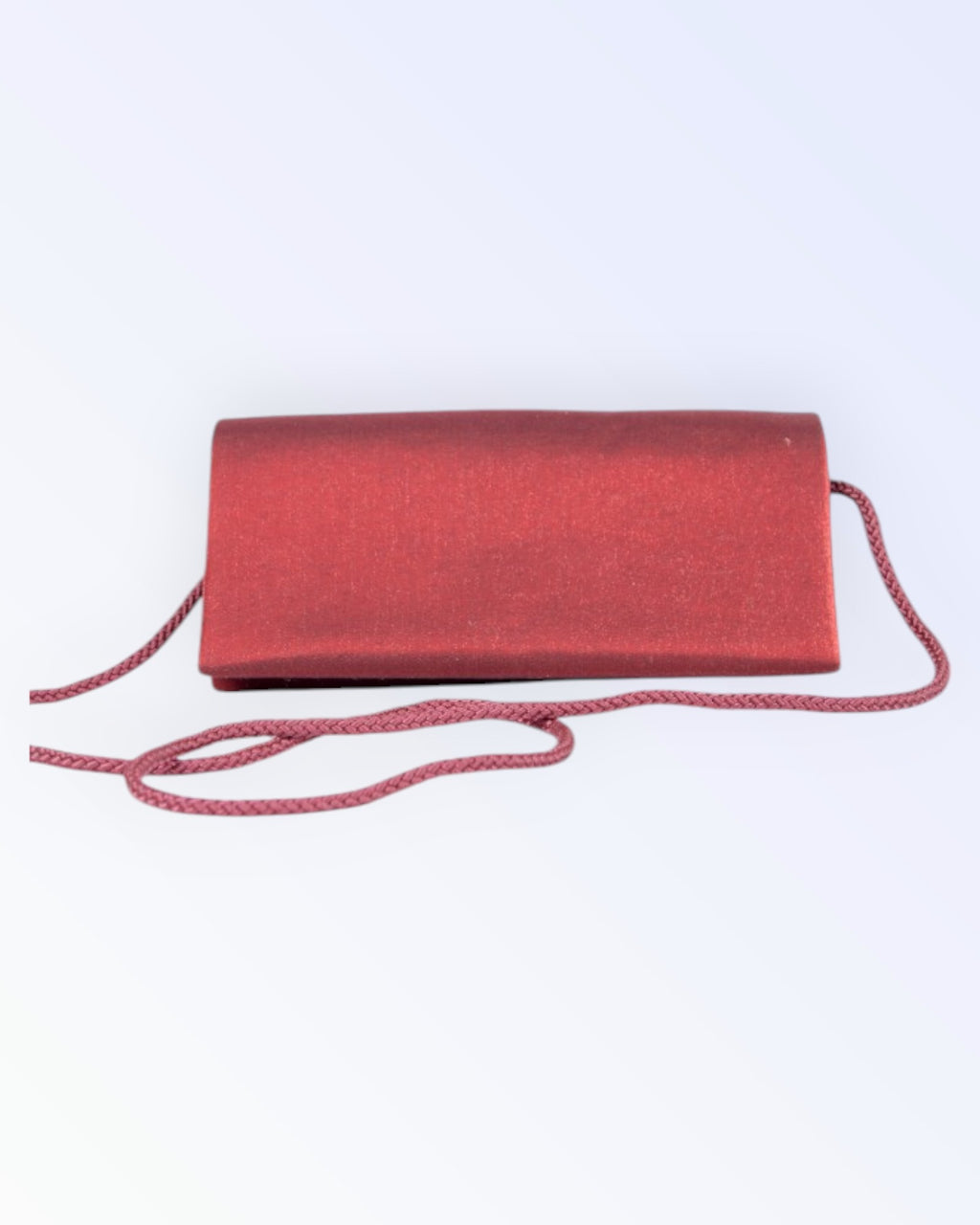 Dark red satin party bag
