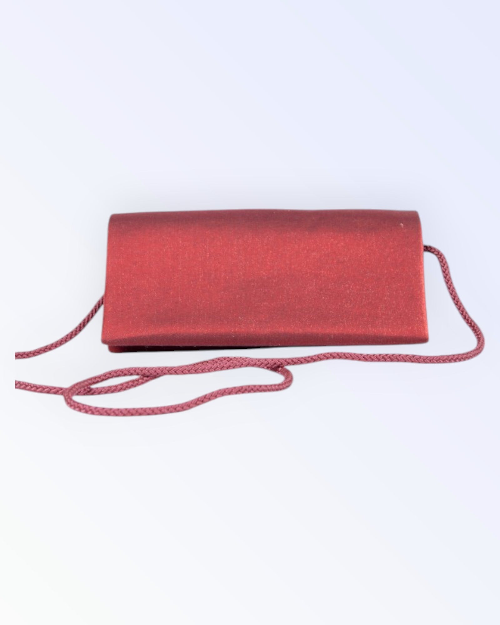 Dark red satin party bag