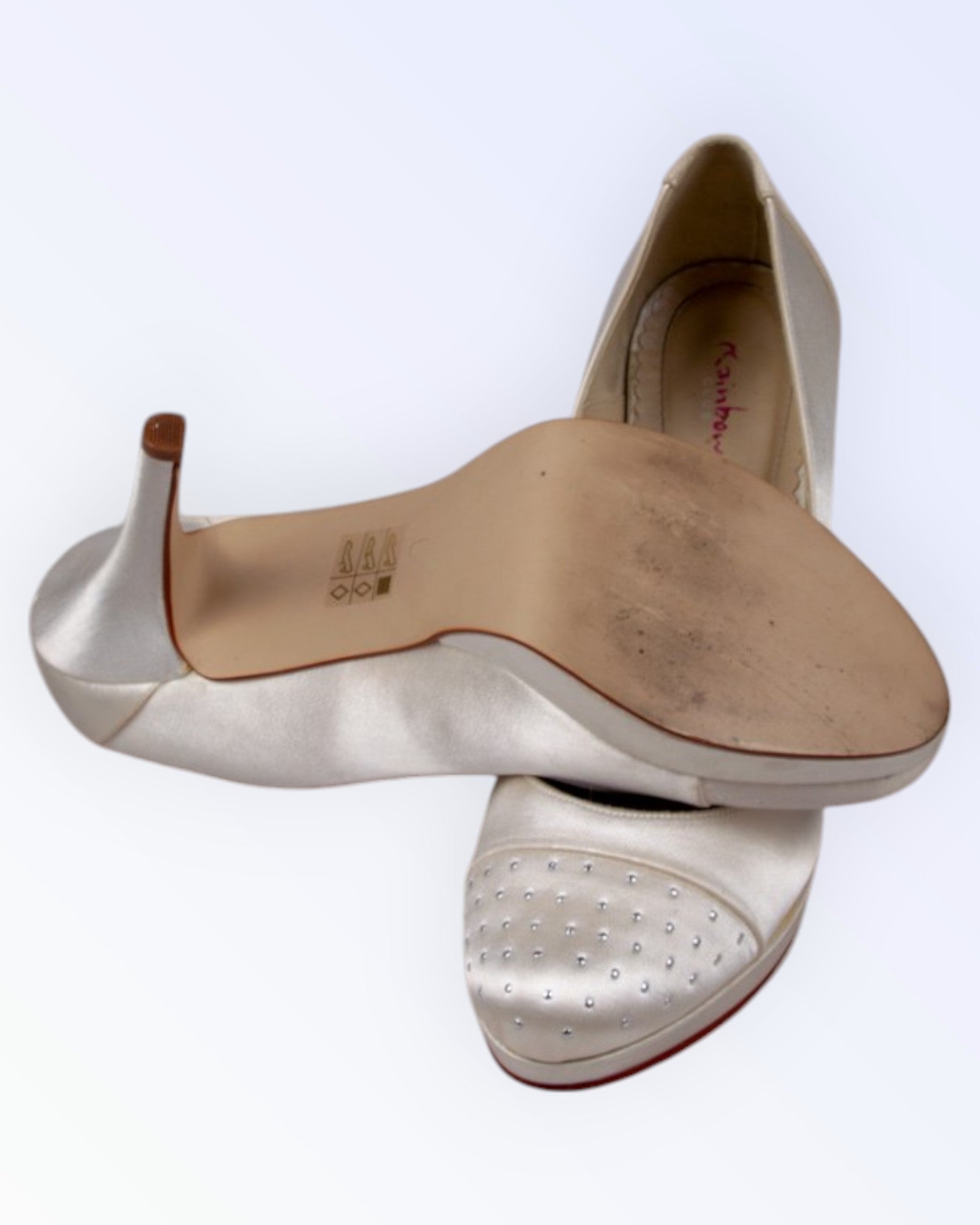 Rainbow satin wedding shoes