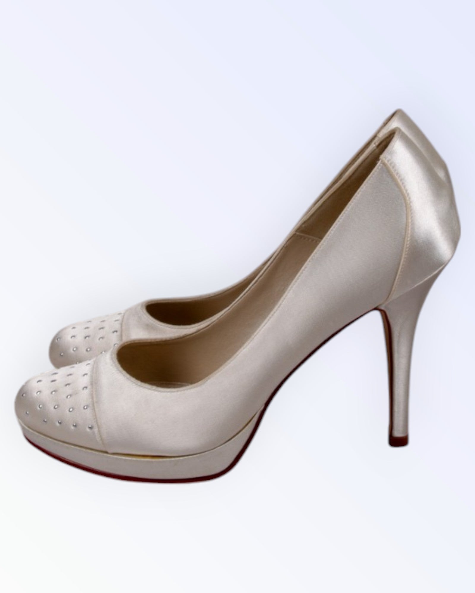 Rainbow satin wedding shoes