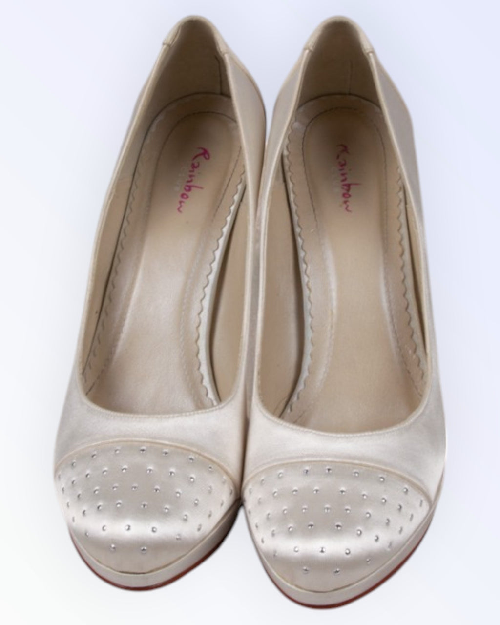 Rainbow satin wedding shoes