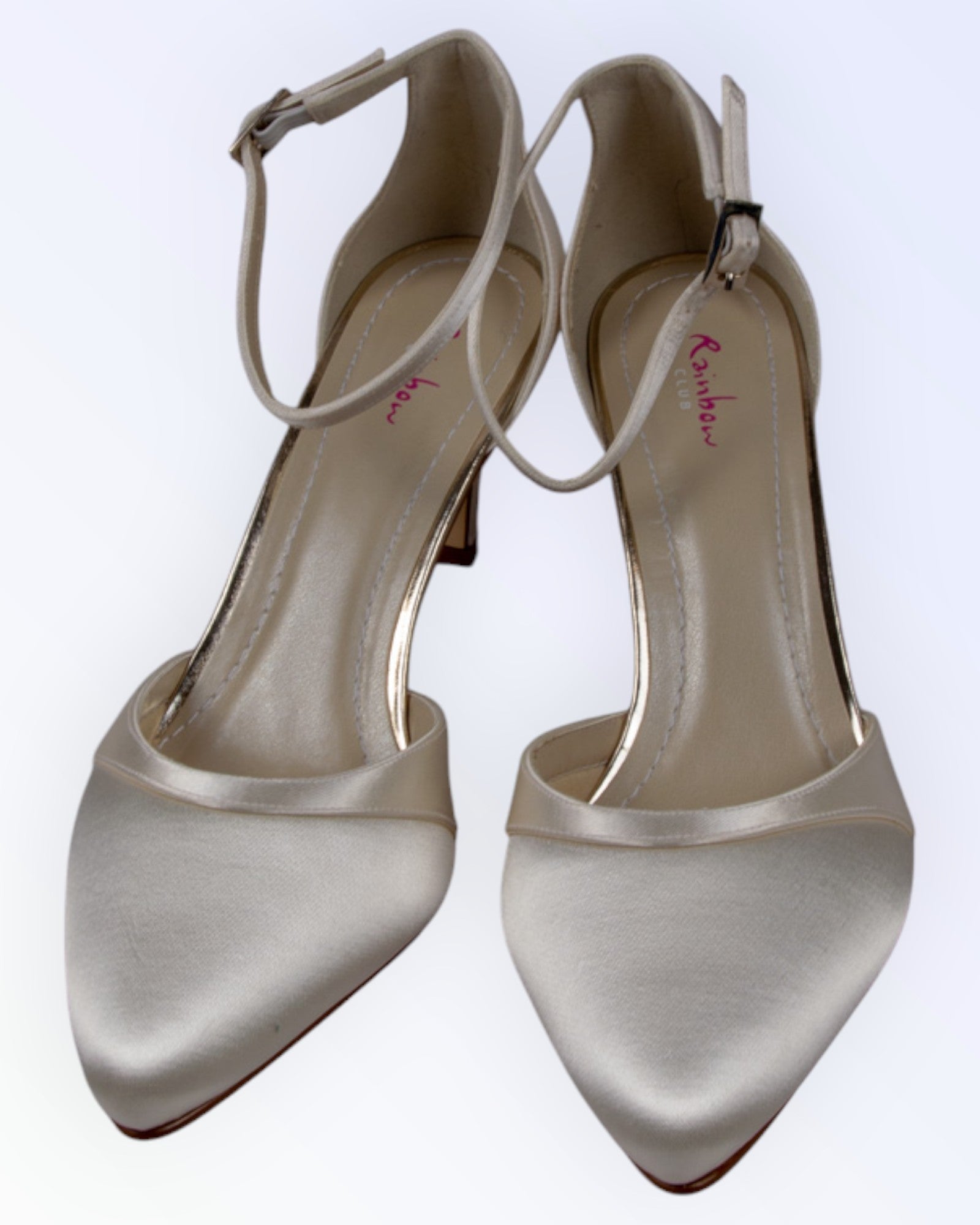 Rainbow satin wedding shoes