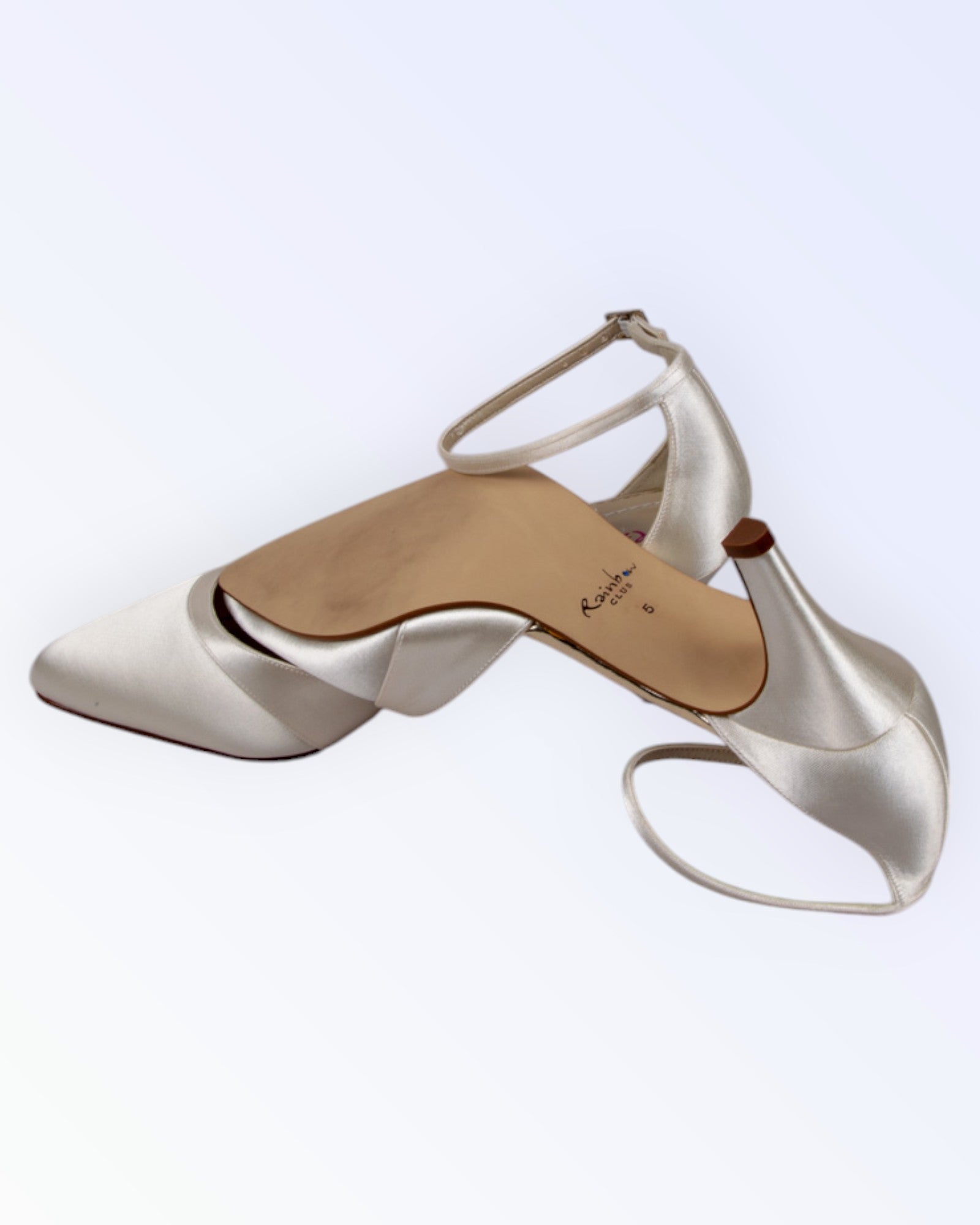 Rainbow satin wedding shoes