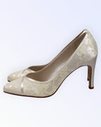 Rainbow satin wedding shoes