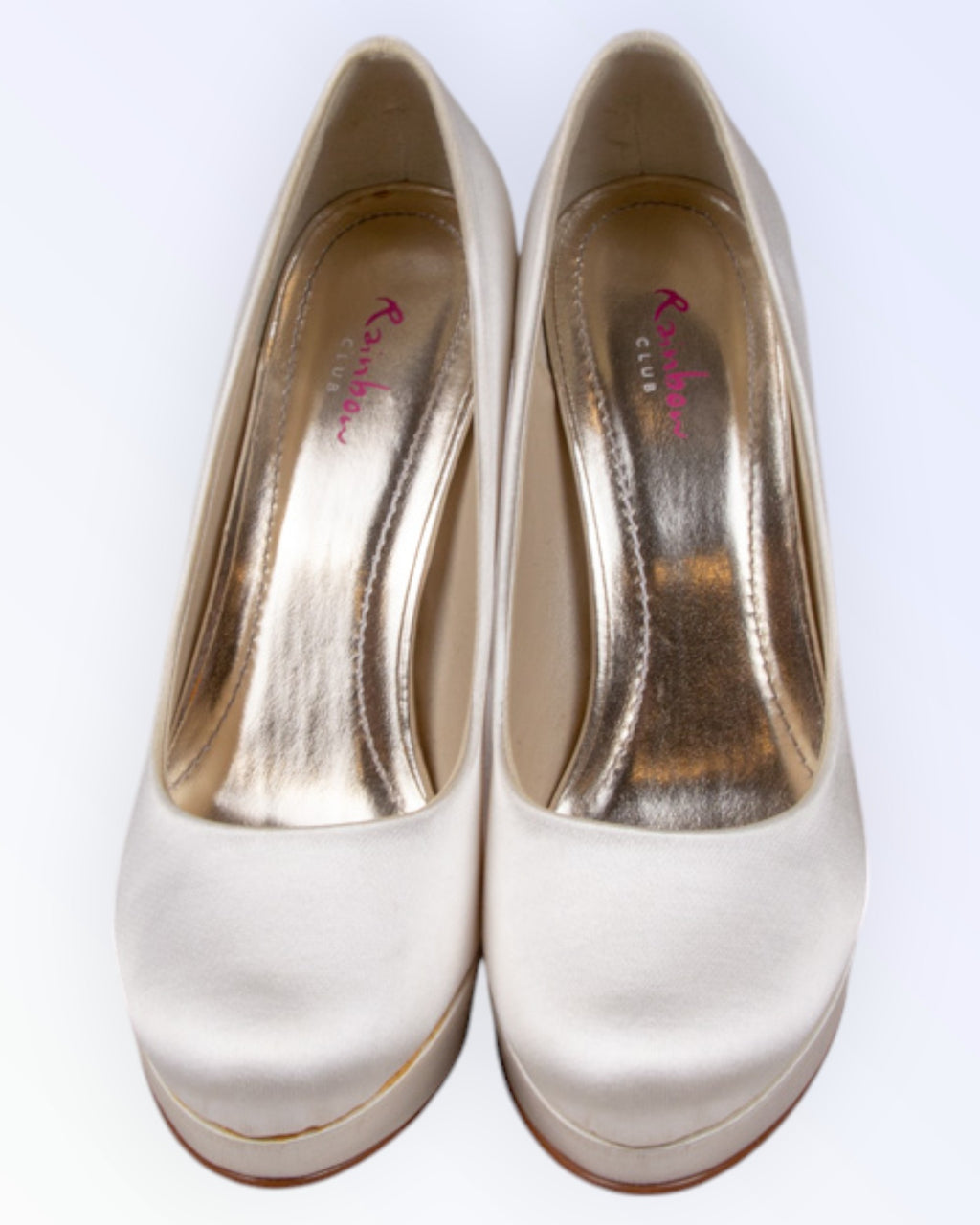 Rainbow satin wedding shoes