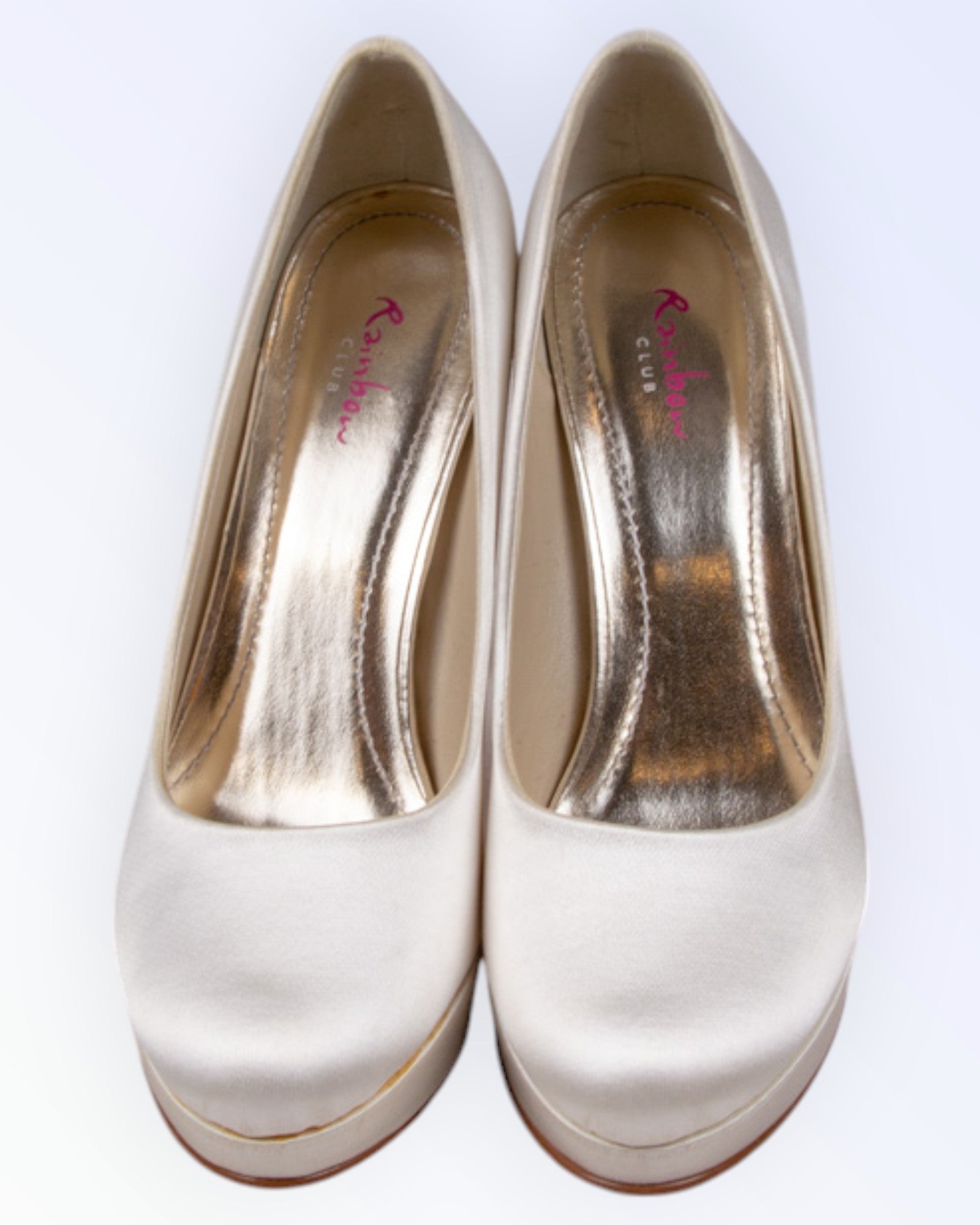 Rainbow satin wedding shoes