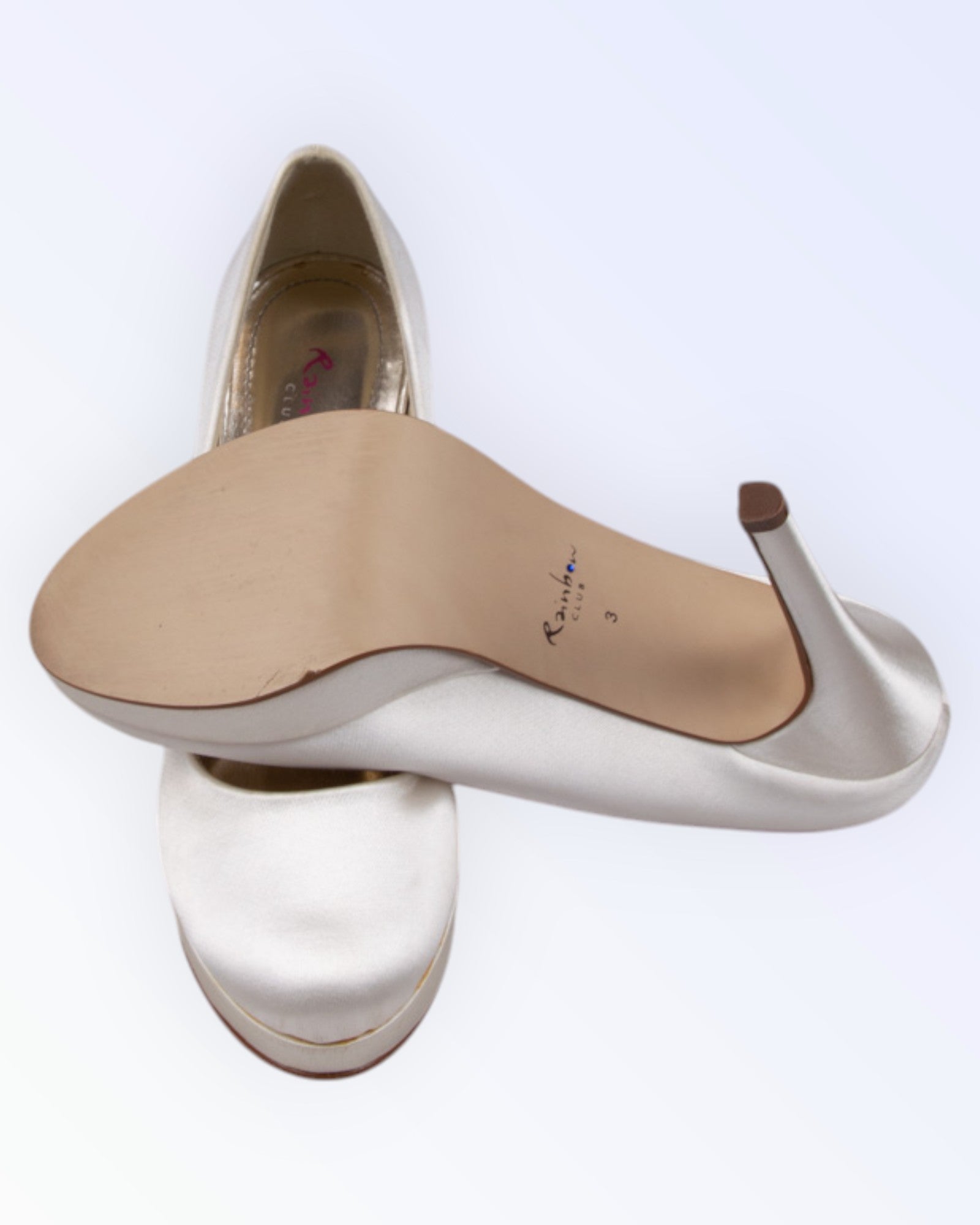 Rainbow satin wedding shoes