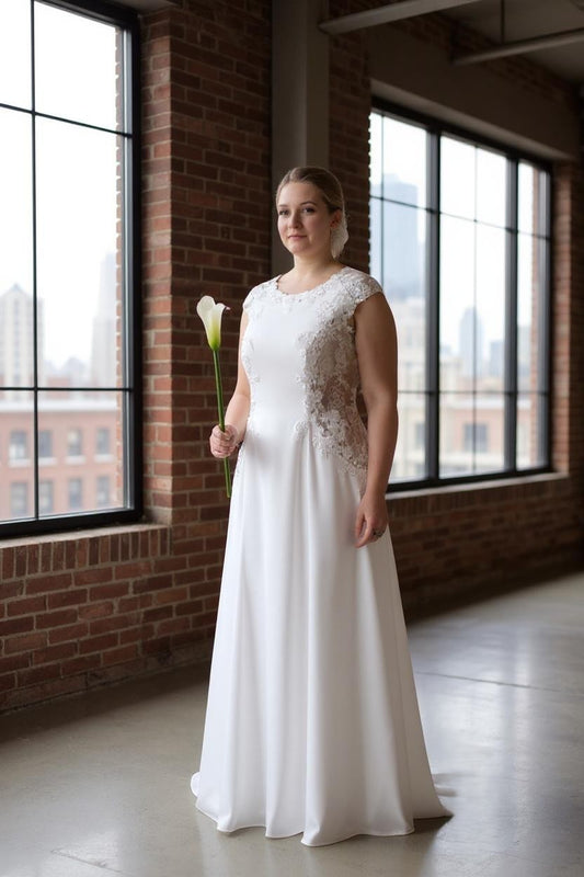 A-line wedding dress with lace details