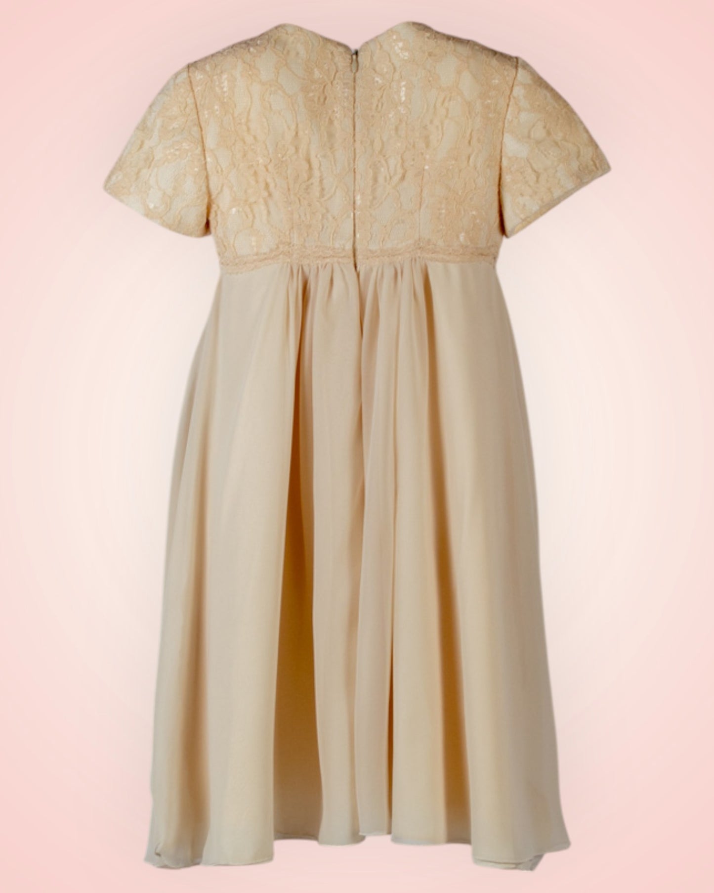 Festive beige chiffon children's dress