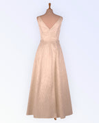 Cream brocade evening dress