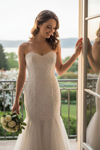 Off-white wedding dress