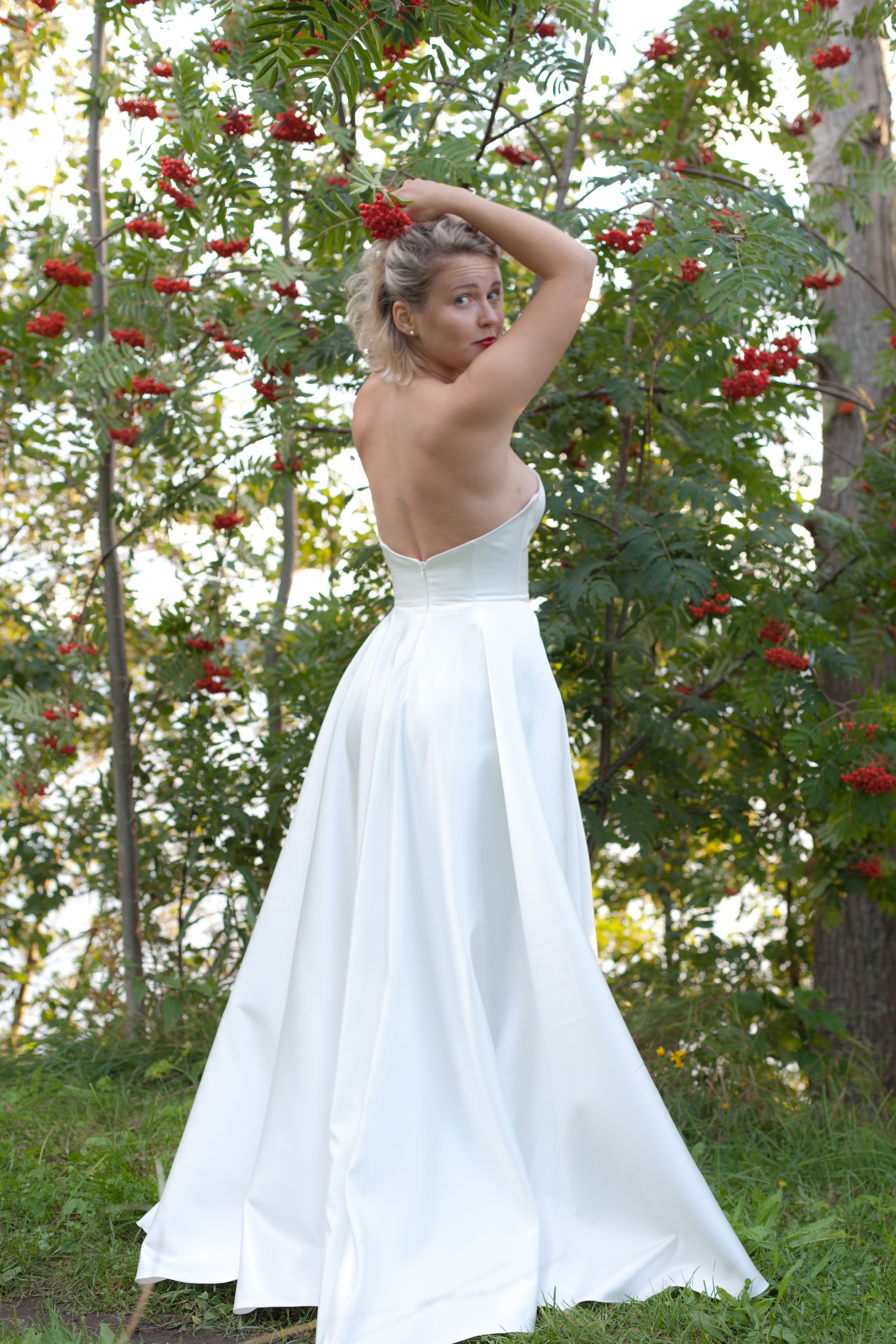 Satin wedding dress