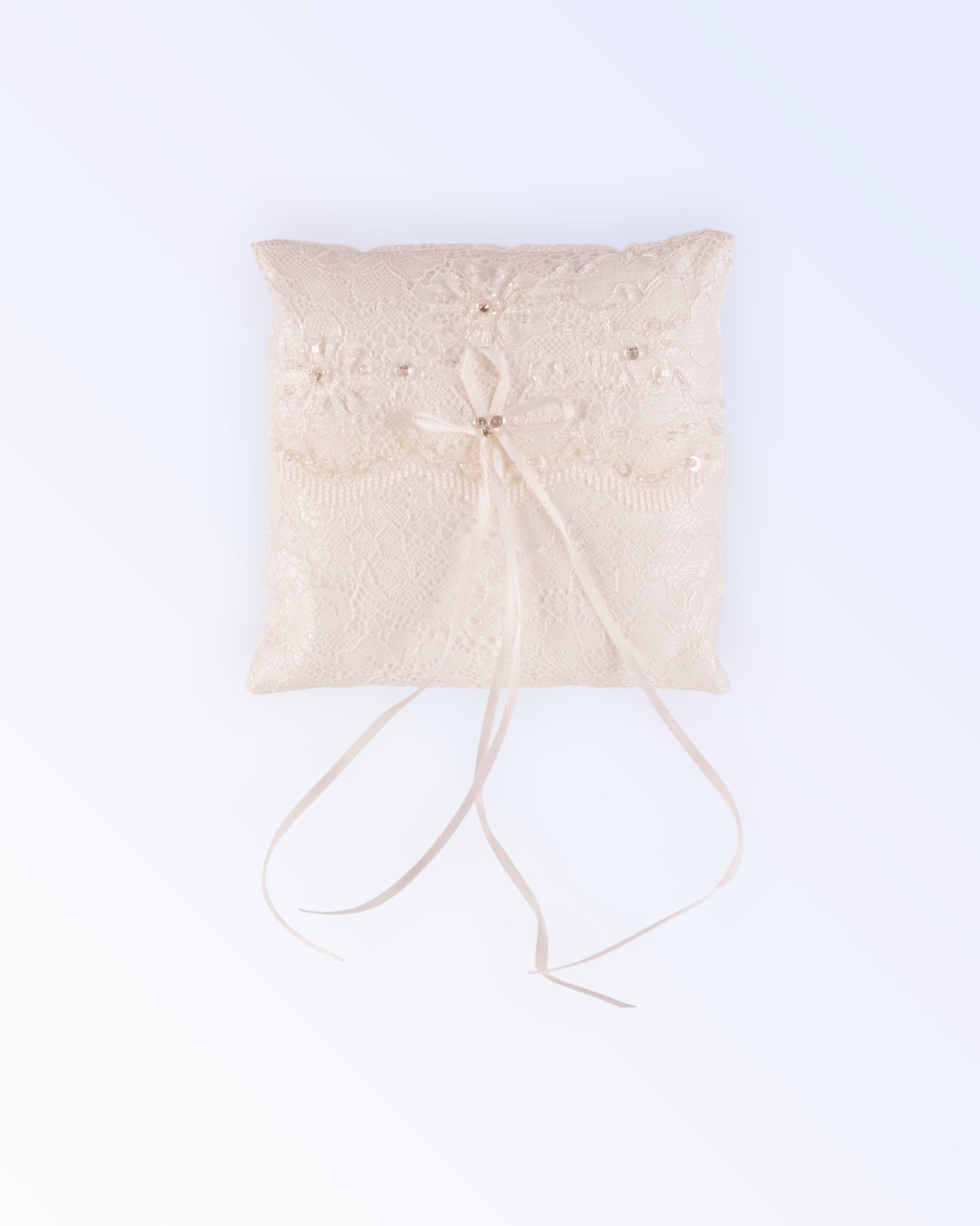 Off-white lace ring pillow