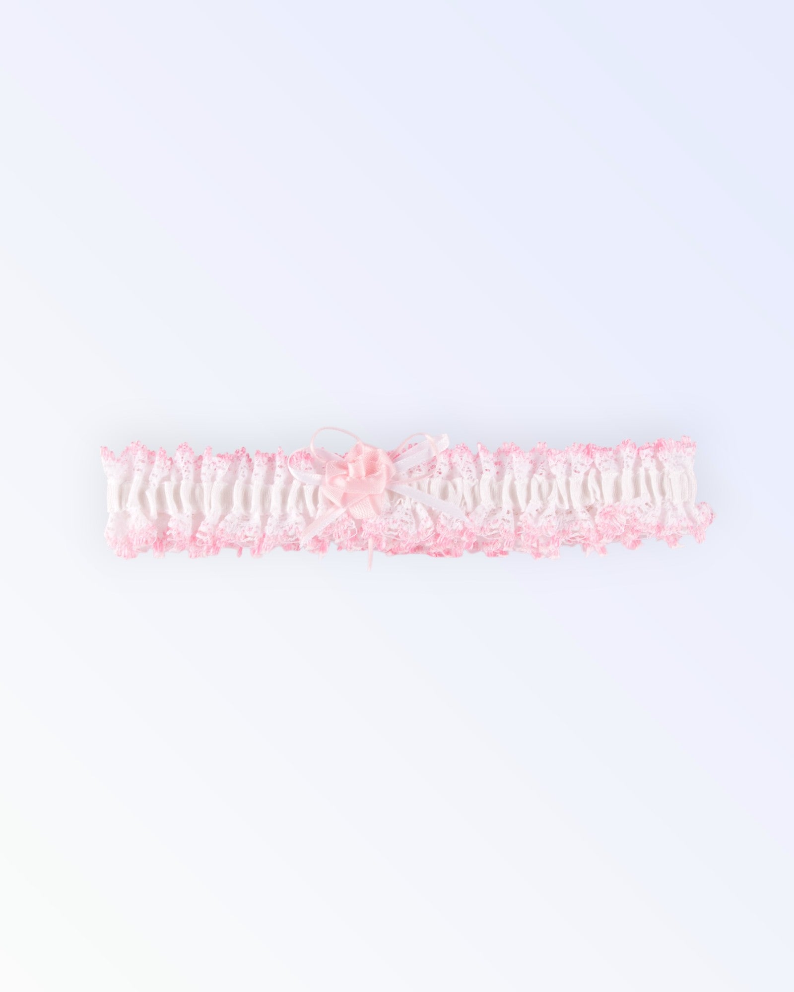 Pink and white lace garter