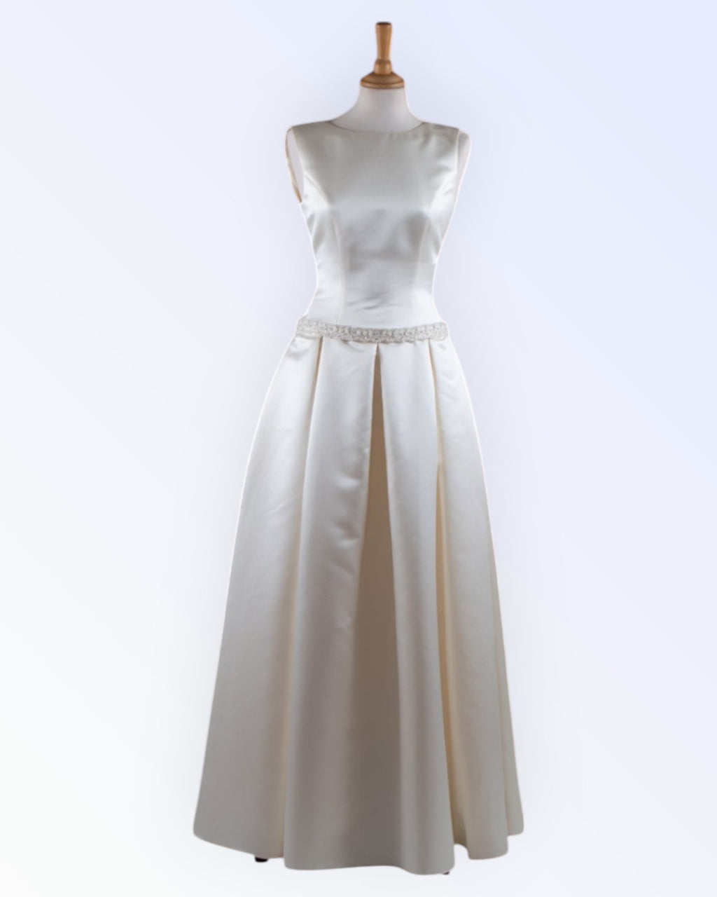 Cream satin wedding dress