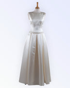 Cream satin wedding dress