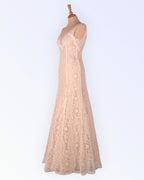Lace dress with nude lining