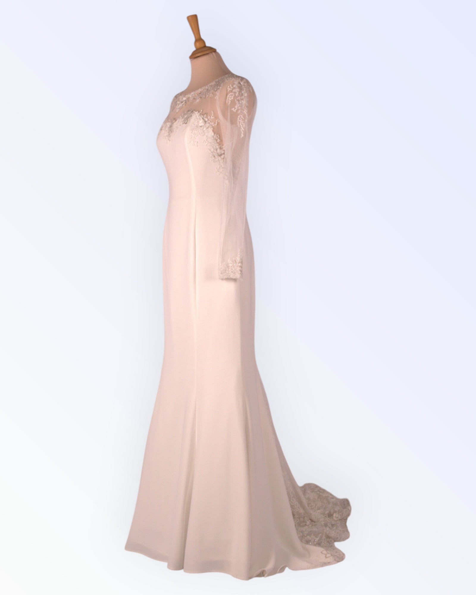 Off-white wedding dress