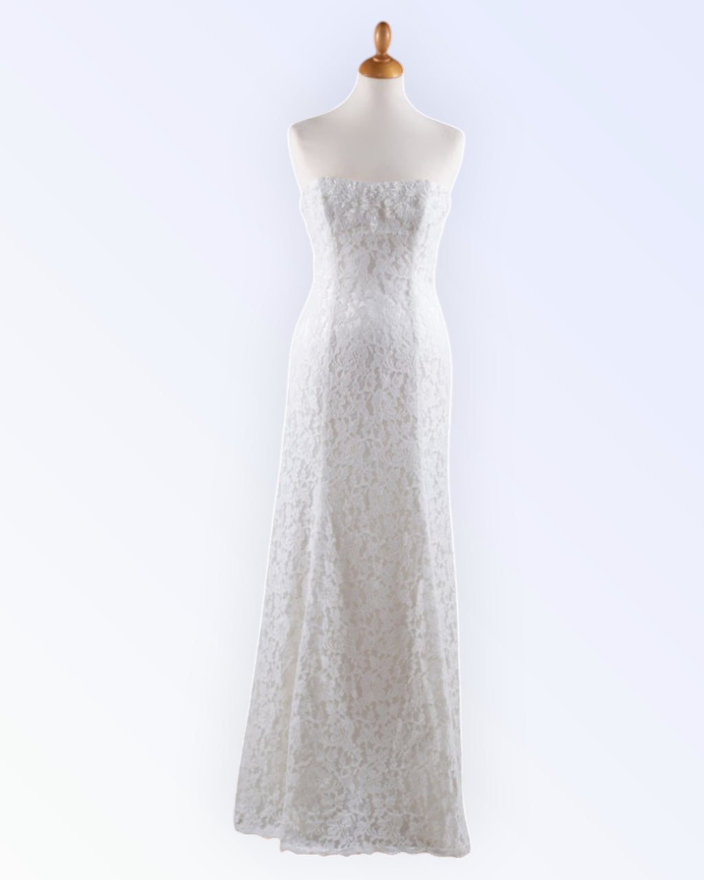Off-white lace wedding dress