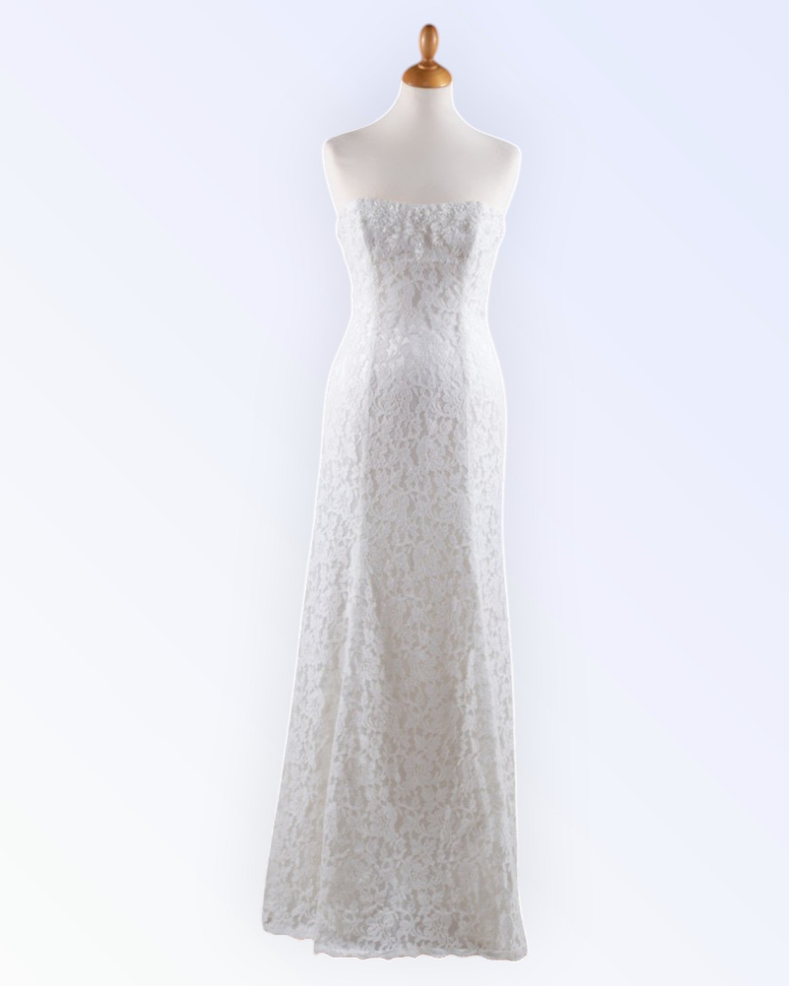 Off-white lace wedding dress