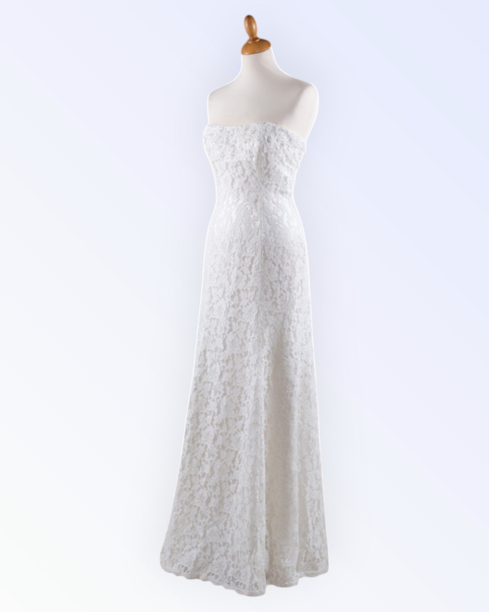 Off-white lace wedding dress