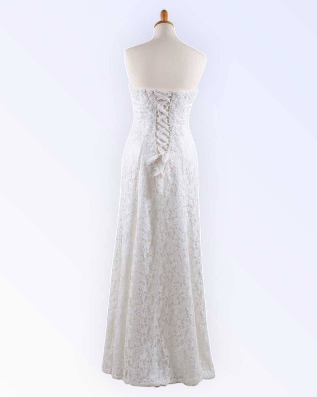 Off-white lace wedding dress