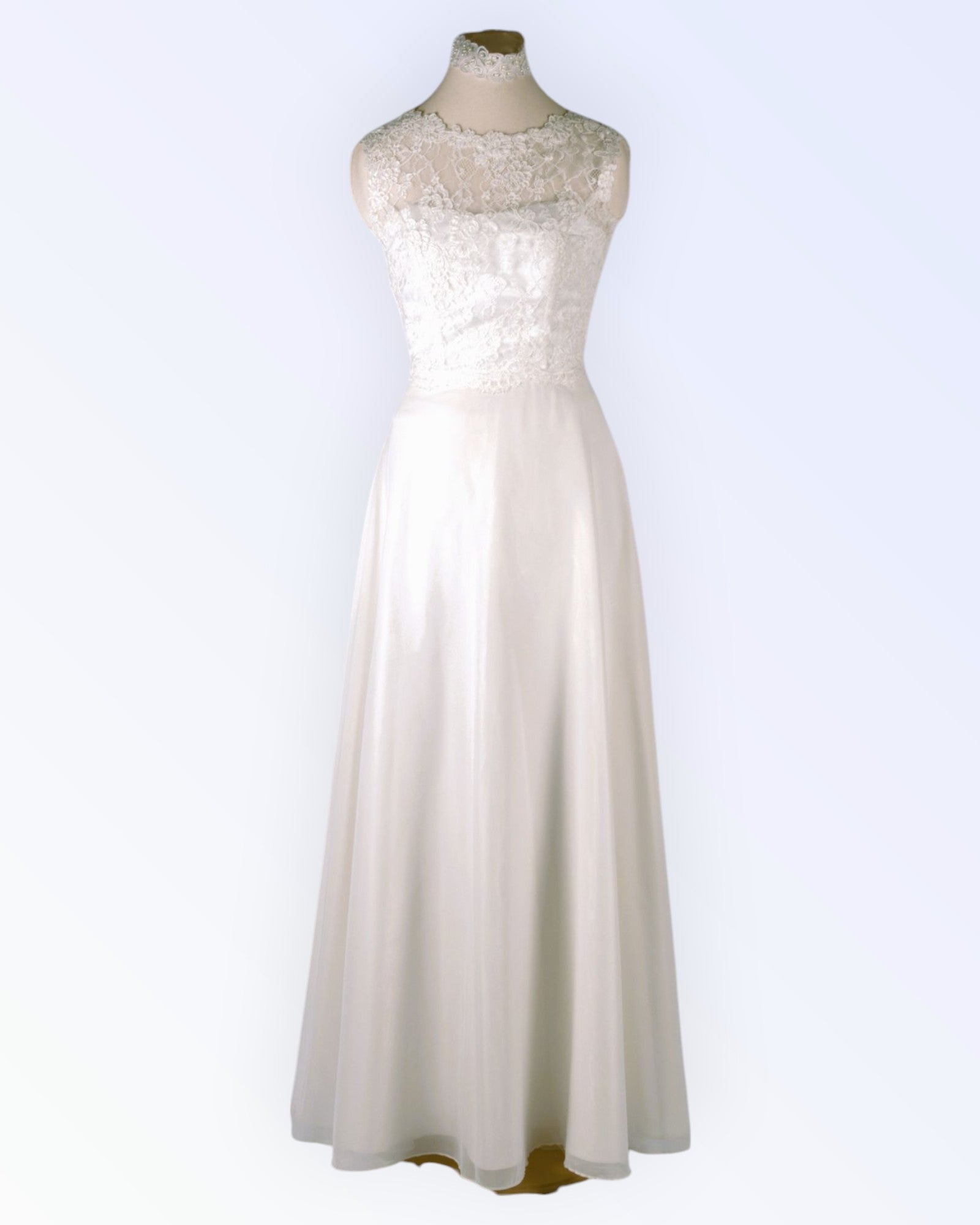 Off-white wedding dress