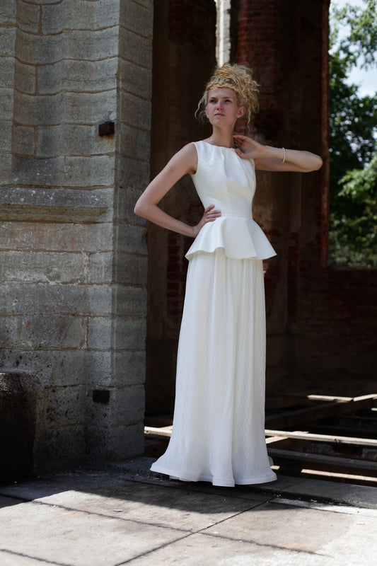 Peplum wedding dress