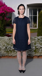 Navy blue lace mini dress