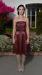 Burgundy organza party dress