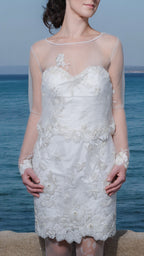 Festive off-white lace top