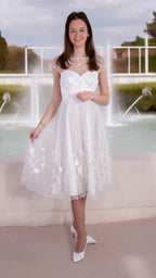 Off-white formal lace dress