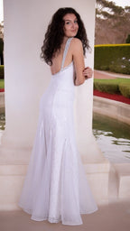 White lace wedding dress