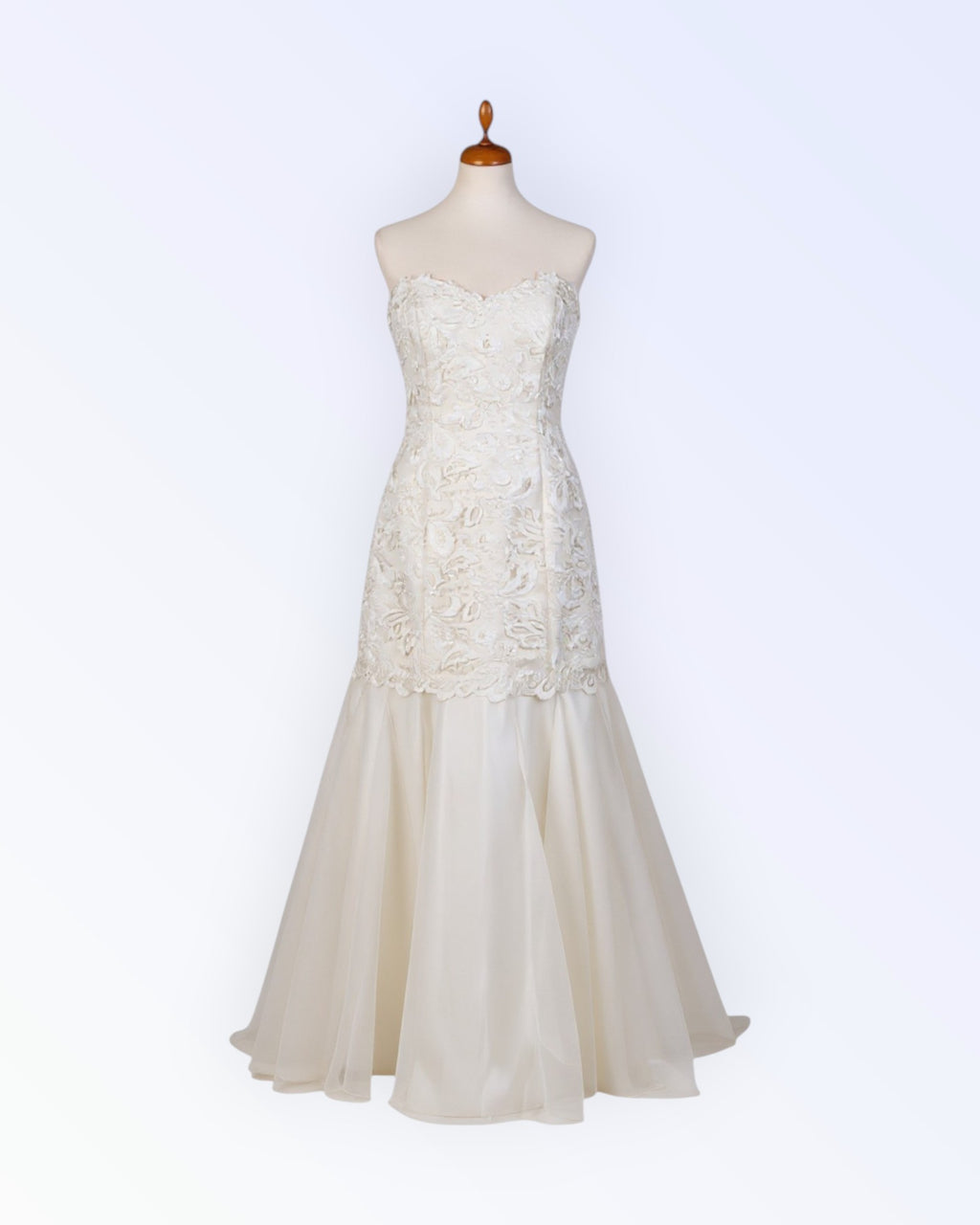 Off-white wedding dress