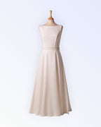 Minimalist natural white wedding dress