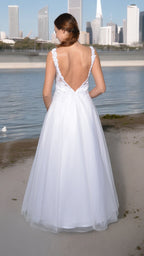 White tulle wedding dress