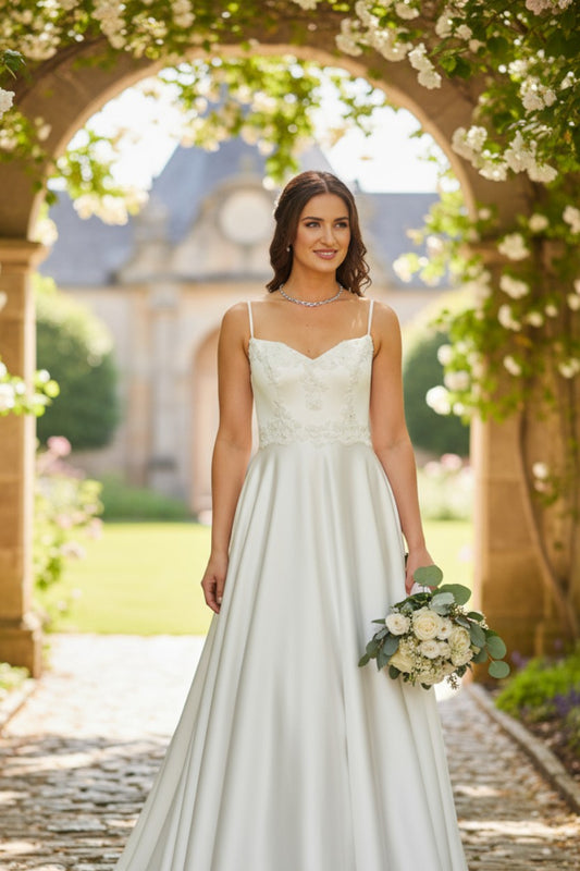 Satin A-line wedding dress
