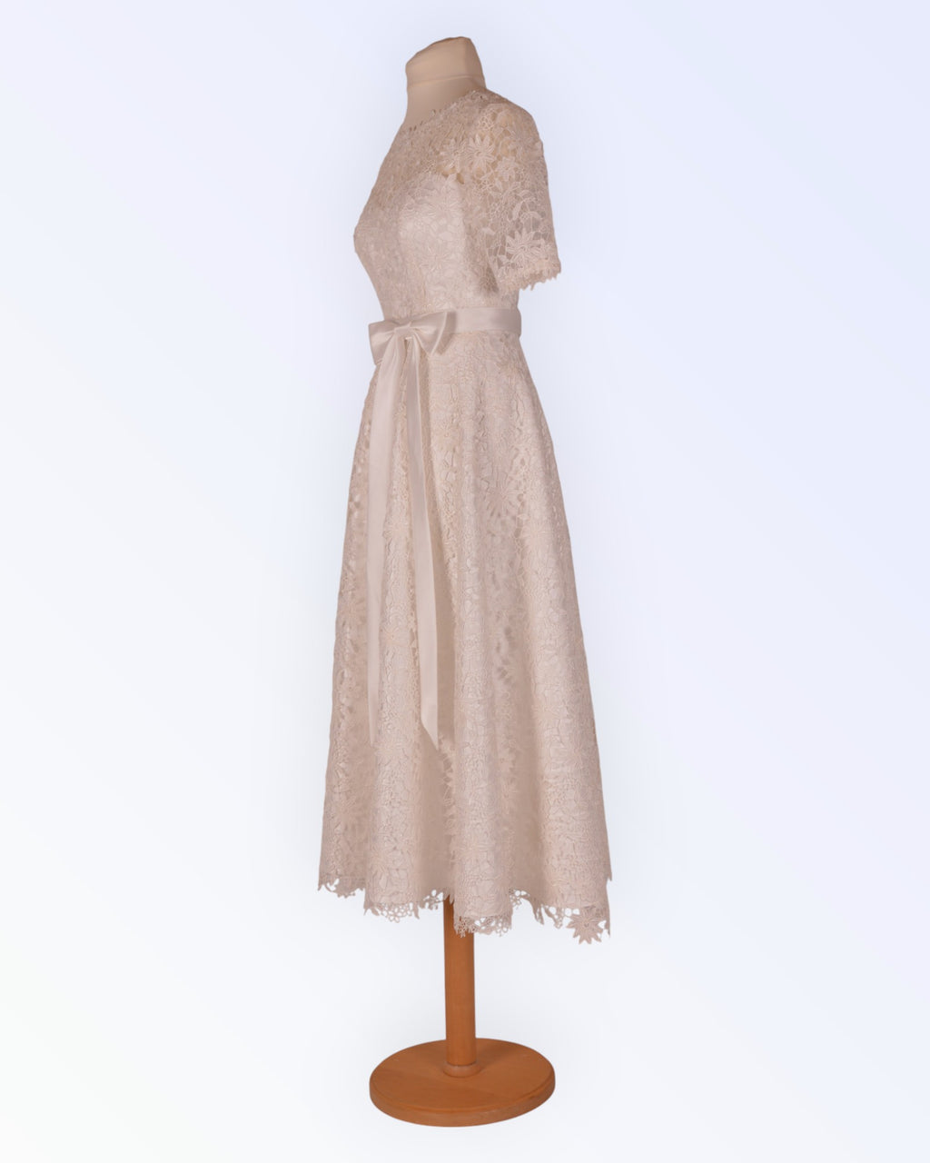 Off-white lace wedding dress