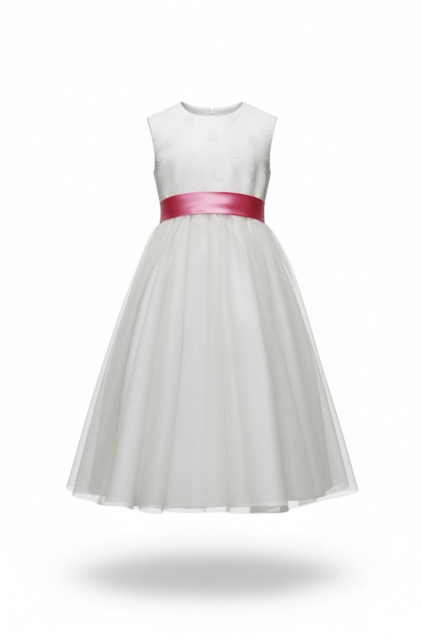 Children's party dress with a fluffy tulle skirt