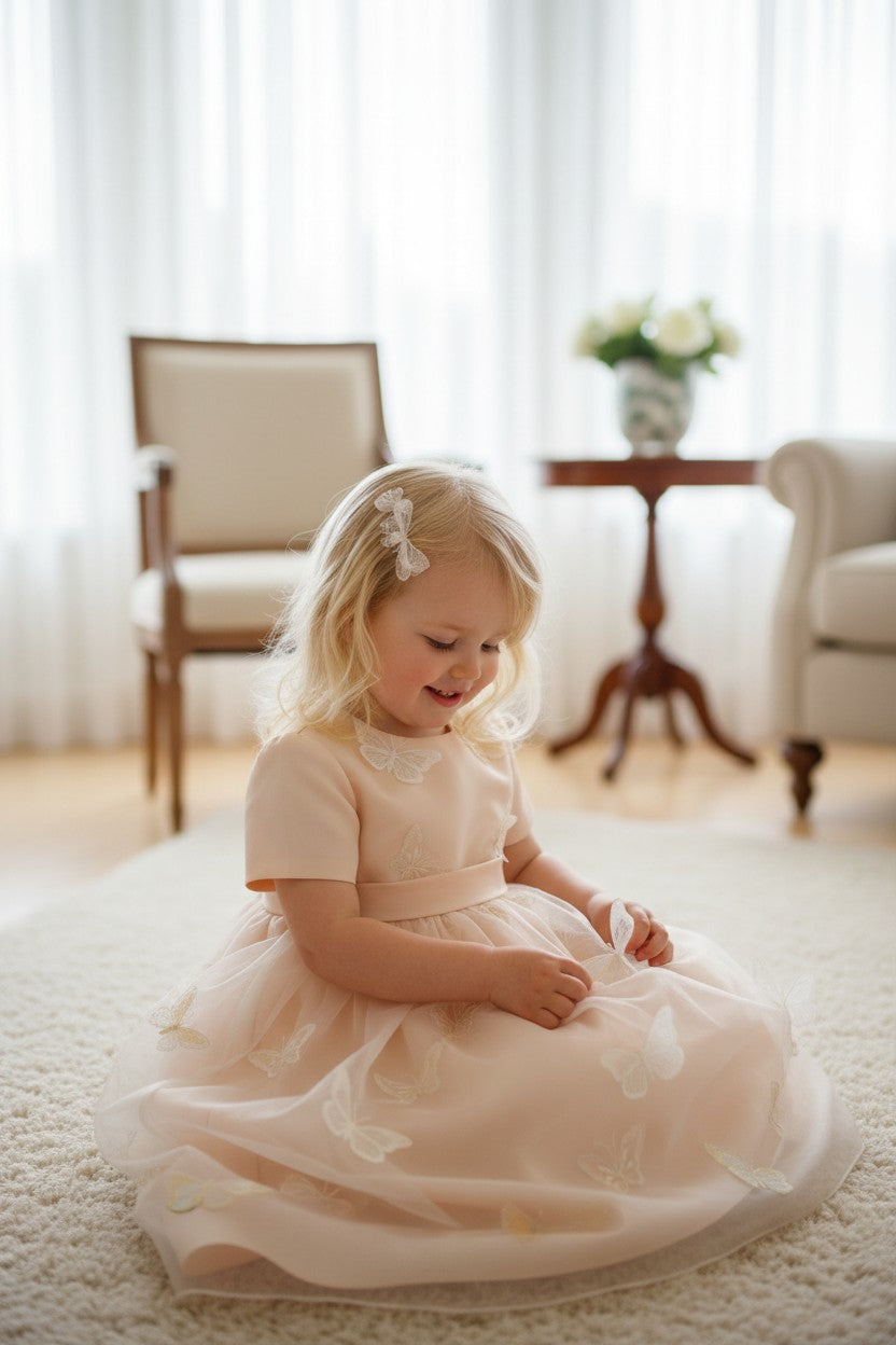 Festive children's dress with a fluffy skirt