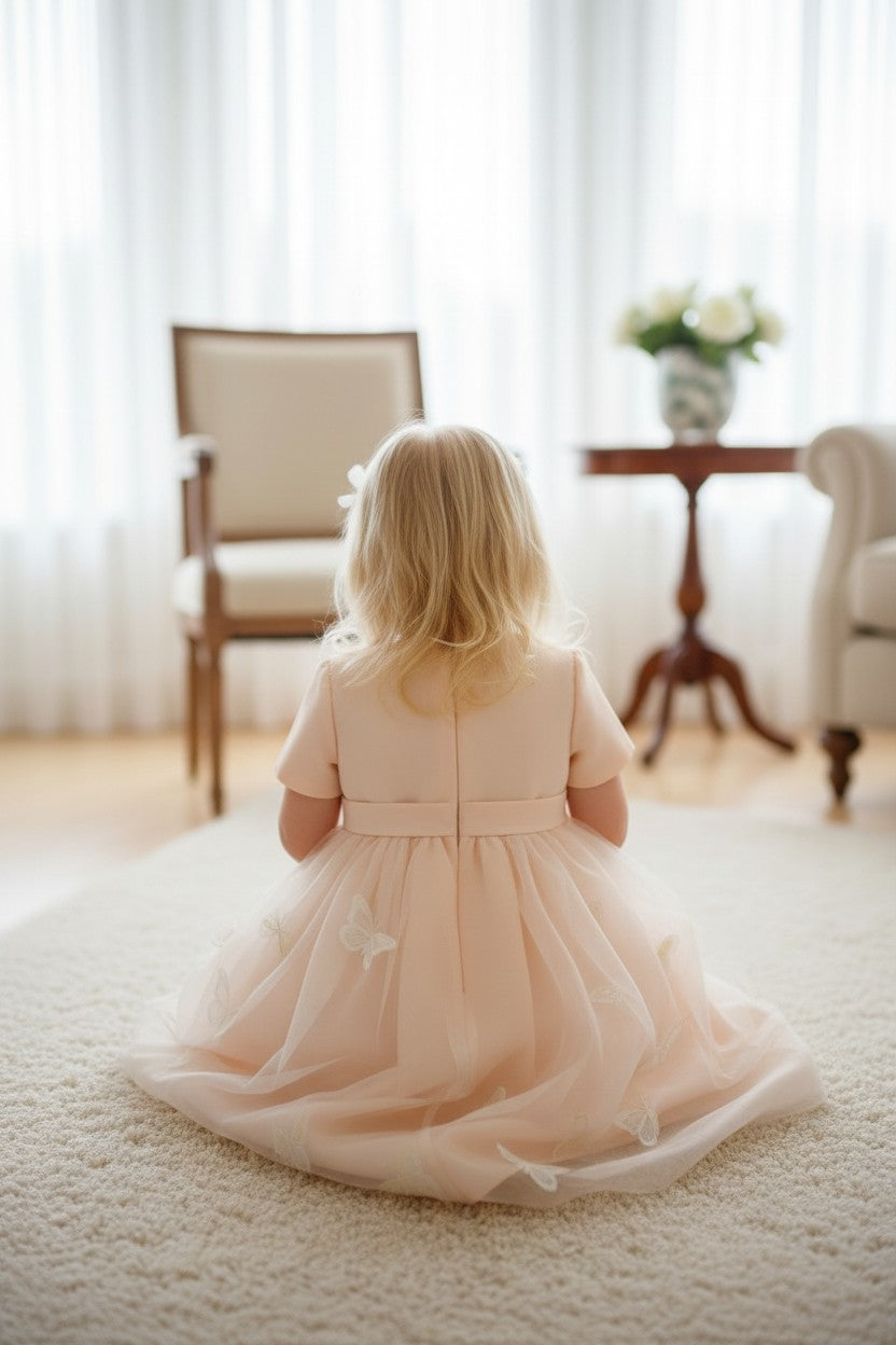 Festive children's dress with a fluffy skirt