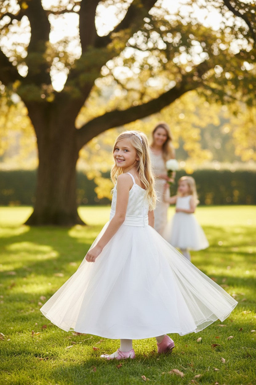 Koheva tüllseelikuga laste kleit