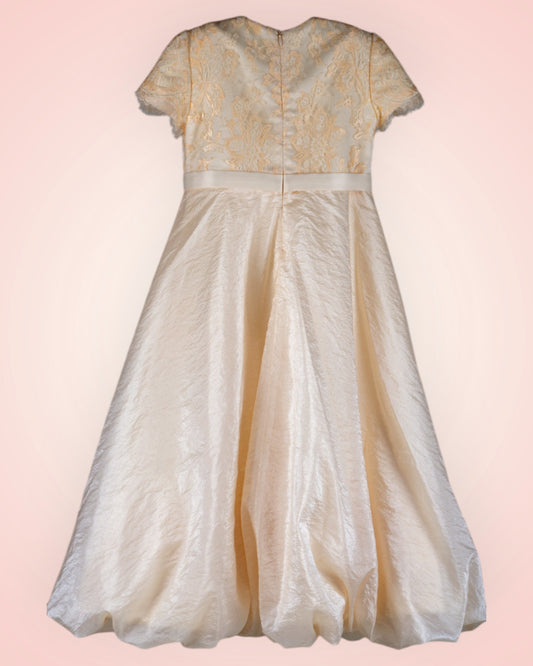 Girls' festive peach-colored dress