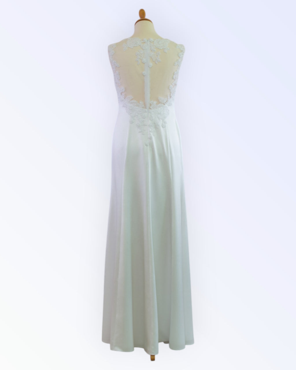 Thin satin wedding dress