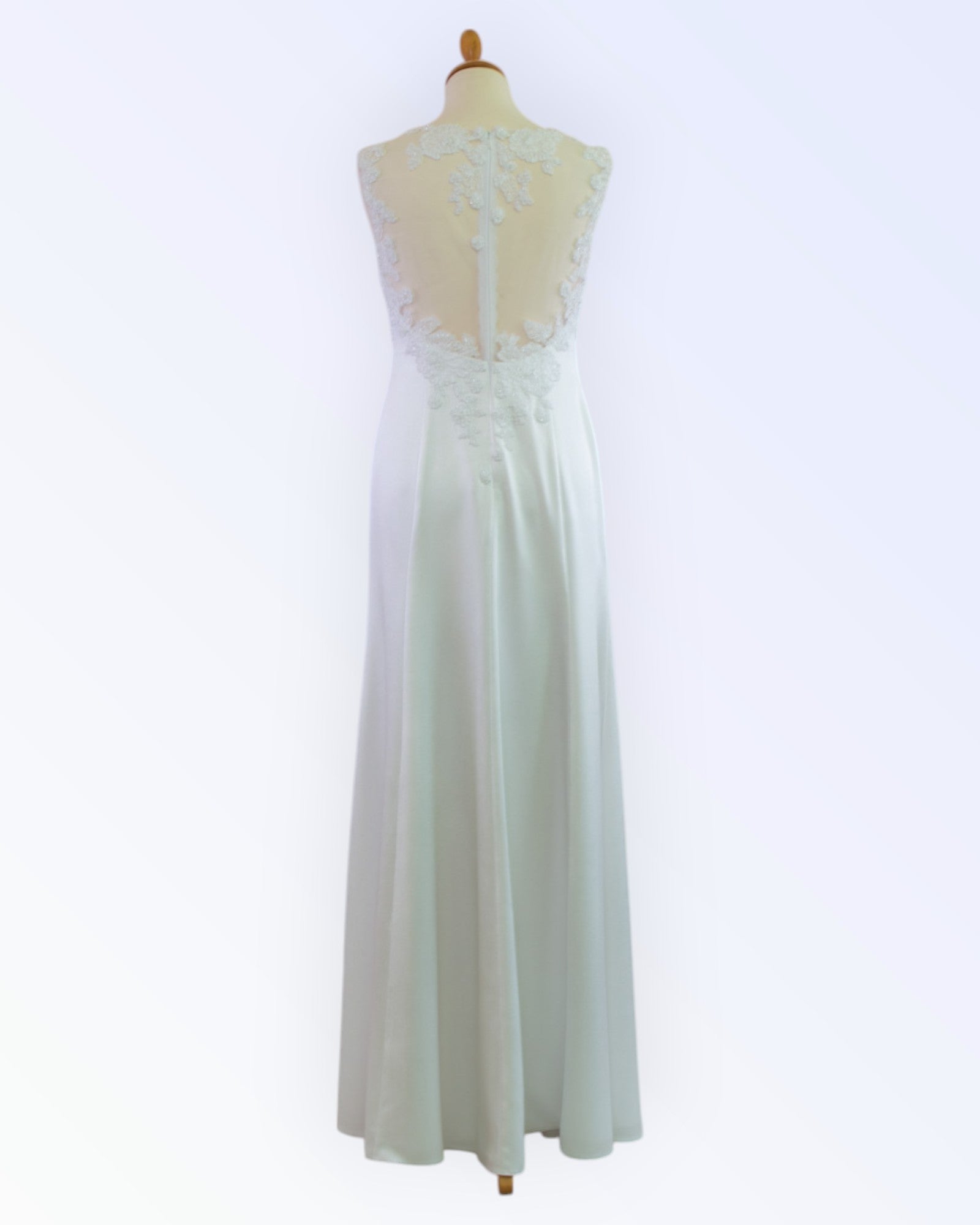 Thin satin wedding dress