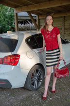 Tahari punased vintage-stiilis kingad