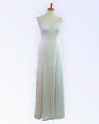 Thin satin wedding dress