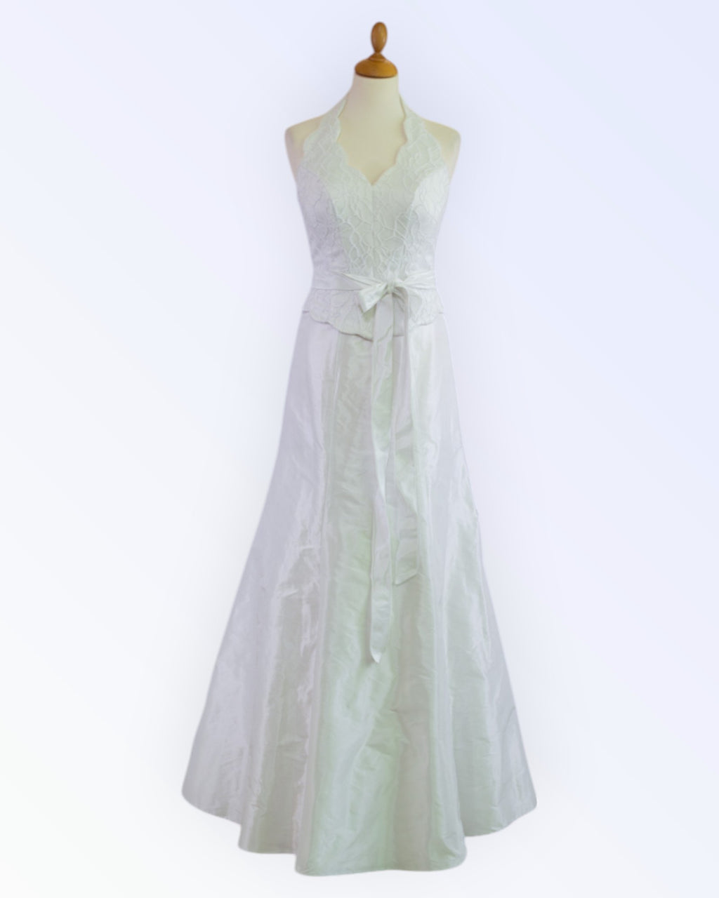 2-piece white wedding dress