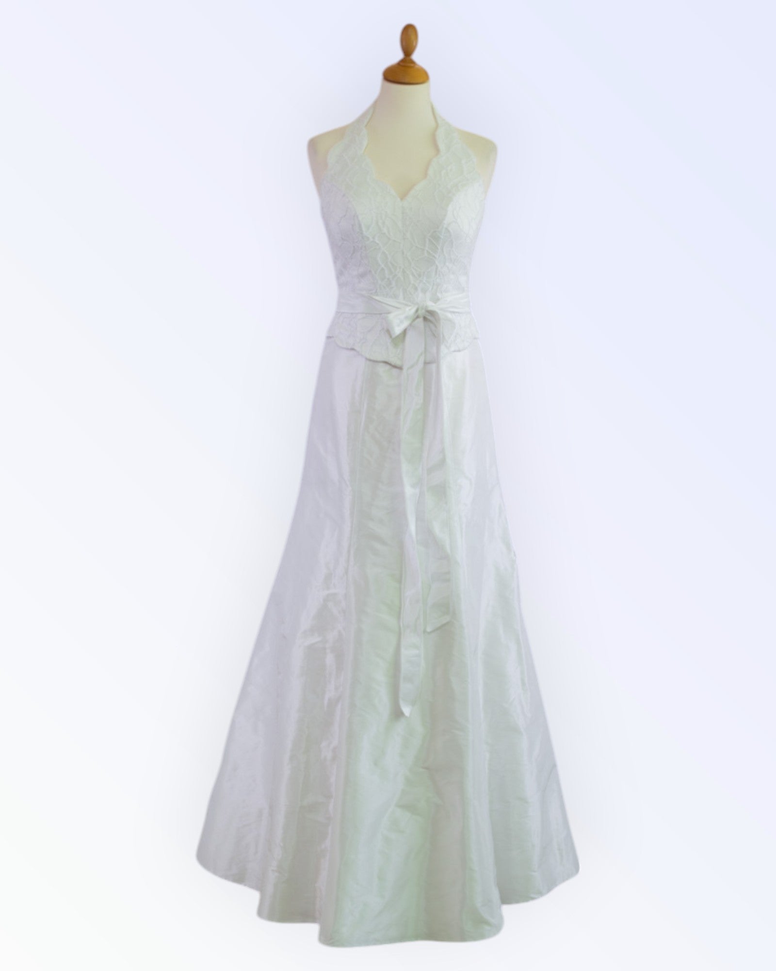 2-piece white wedding dress