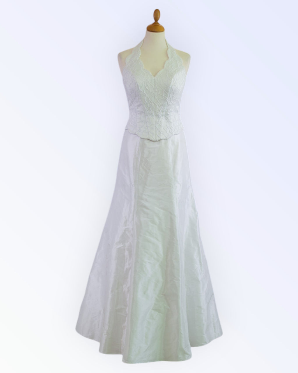 2-piece white wedding dress